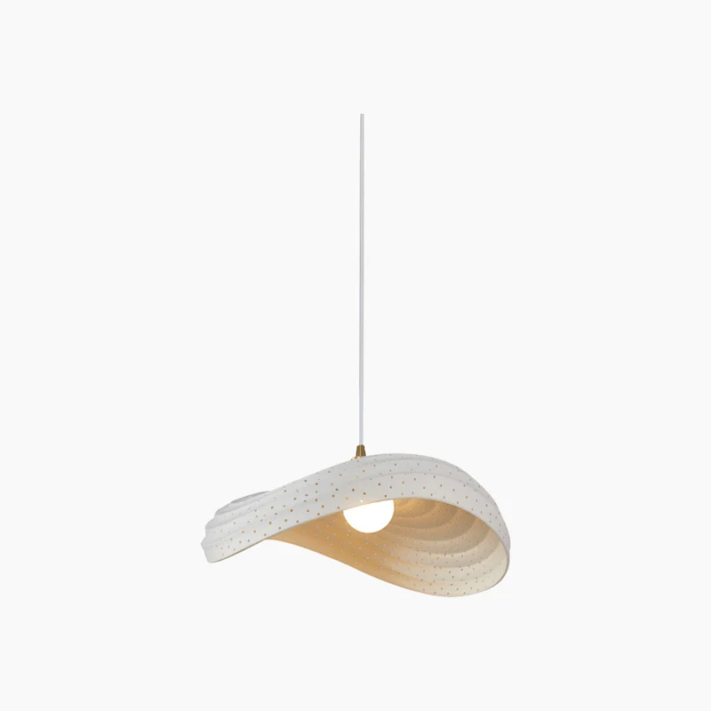 Pendant Light Unique Wabi-Sabi Cream Colored, Resin