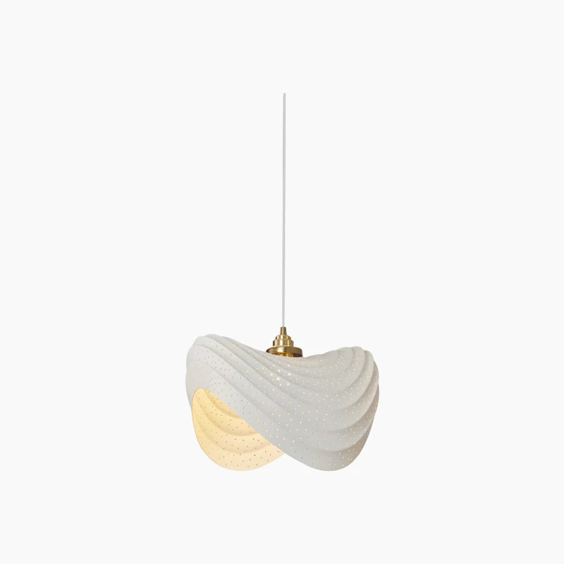 Pendant Light Unique Wabi-Sabi Cream Colored, Resin