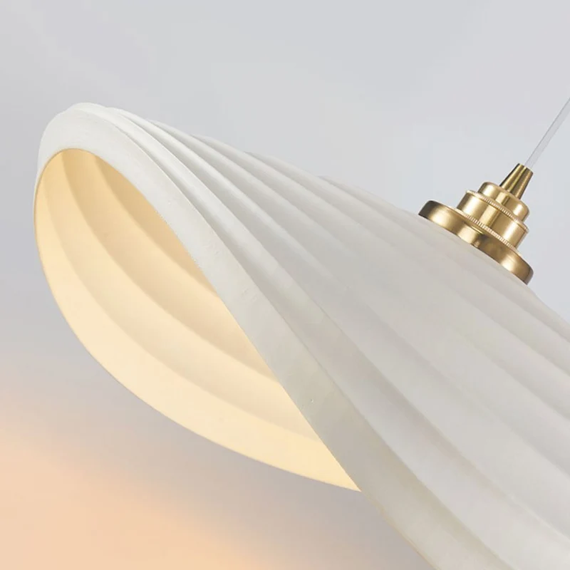 Pendant Light Unique Wabi-Sabi Cream Colored, Resin