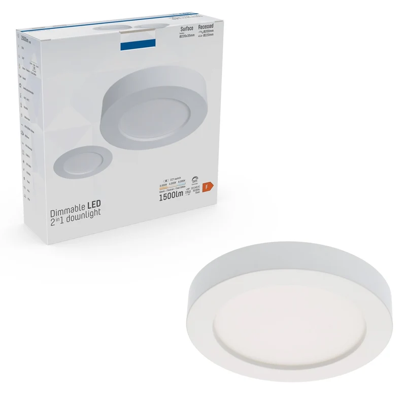 LED-Strahler 22,5cm dimmbar 15W CCT warm-neutral-kaltweiß Unterputz Aufputz - LED's Light