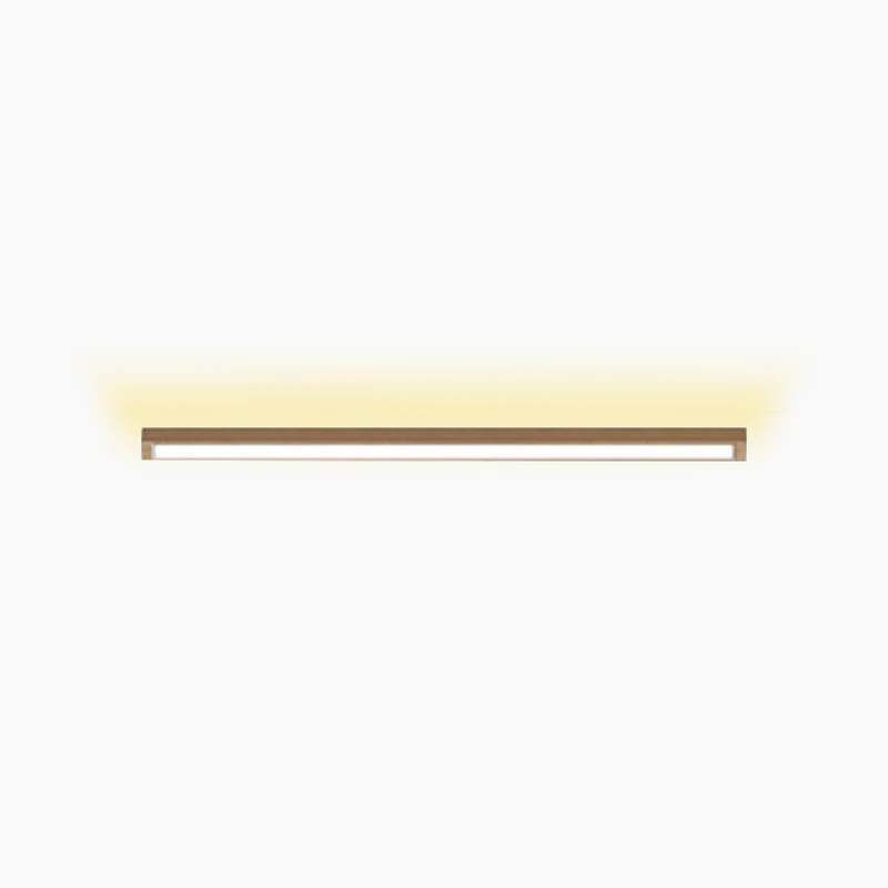Flush Mount Ceiling Light Long Wooden Linear LED