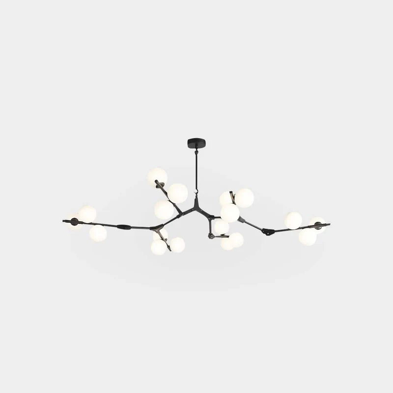 Chandelier Nordic Elegant Branching Bubble Glass Ball, Black / Gold
