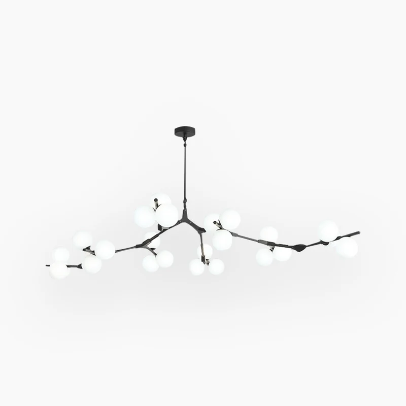 Chandelier Nordic Elegant Branching Bubble Glass Ball, Black / Gold