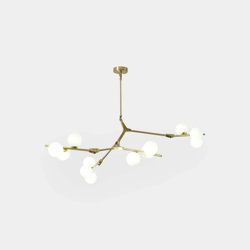 Chandelier Nordic Elegant Branching Bubble Glass Ball, Black / Gold