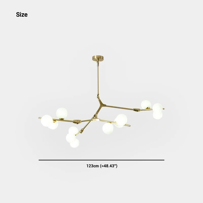 Chandelier Nordic Elegant Branching Bubble Glass Ball, Black / Gold
