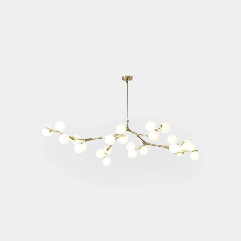 Chandelier Nordic Elegant Branching Bubble Glass Ball, Black / Gold