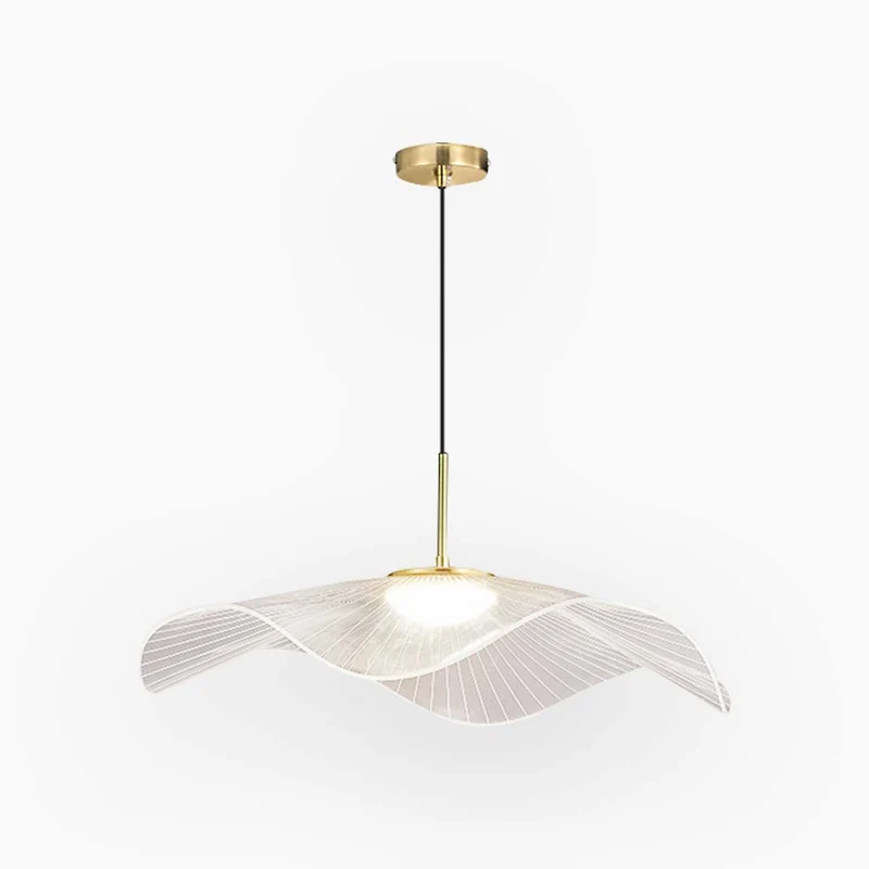 Pendant Light Elegant Lotus Leaf Straw Hat LED