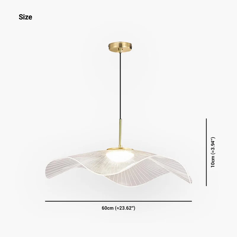 Pendant Light Elegant Lotus Leaf Straw Hat LED
