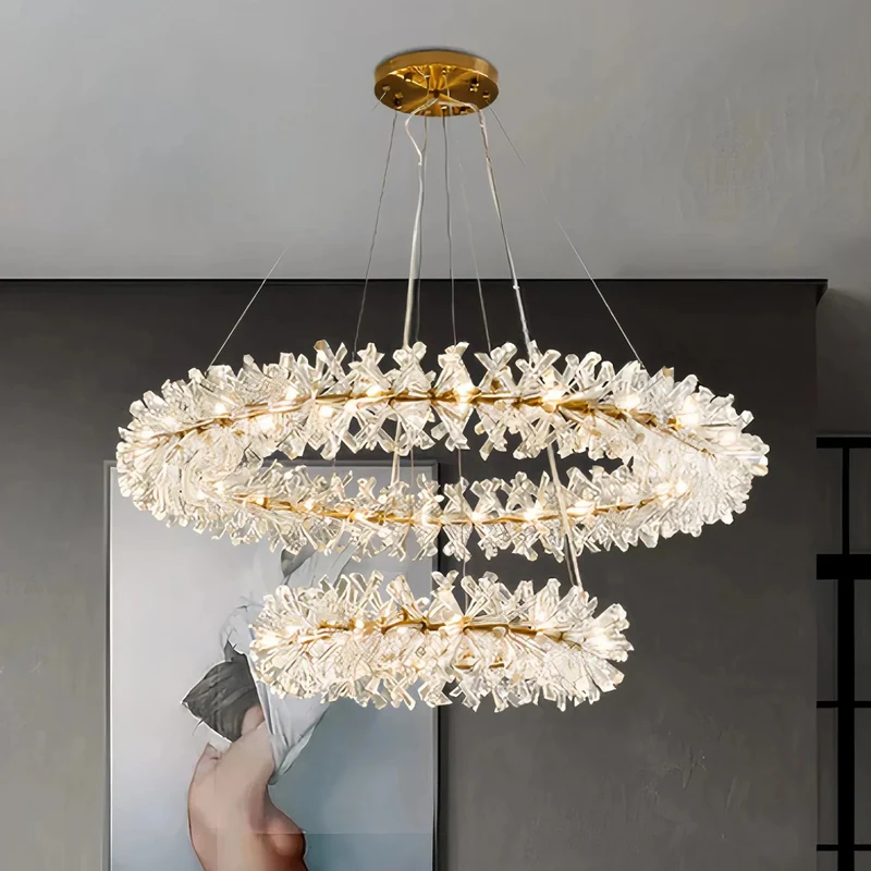 LED Kristall Ring Kronleuchter für Wohnzimmer