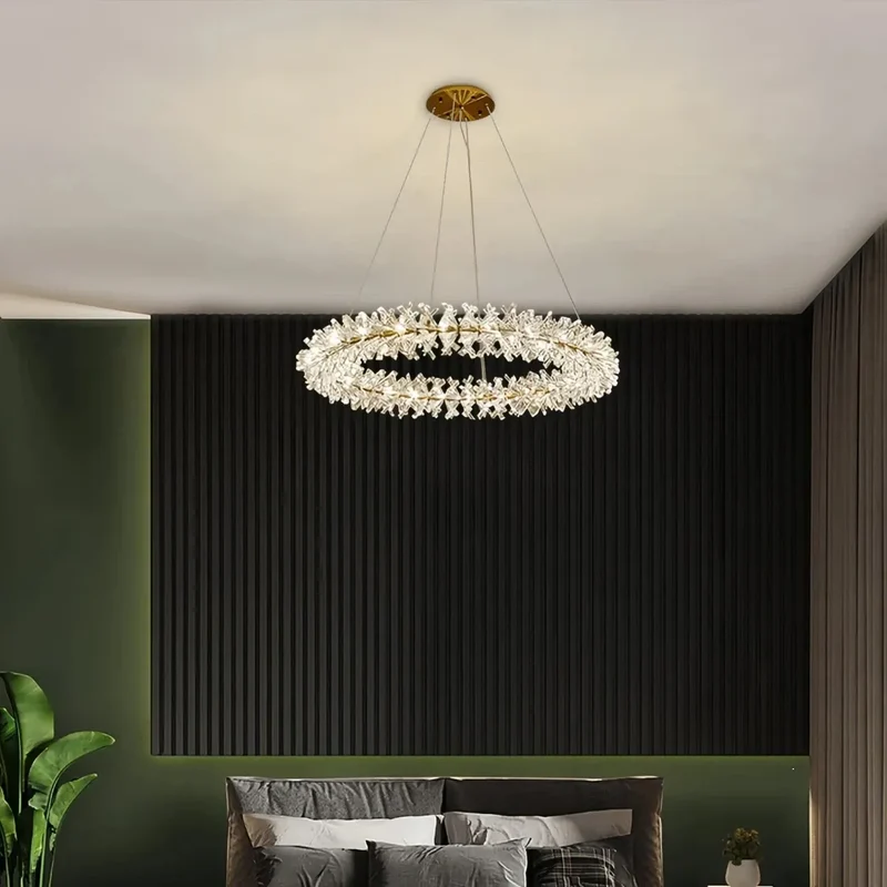 LED Kristall Ring Kronleuchter für Wohnzimmer