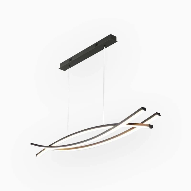 Pendant Chandelier Light Nordic Minimalist Three Bars Dimmable LED, Black