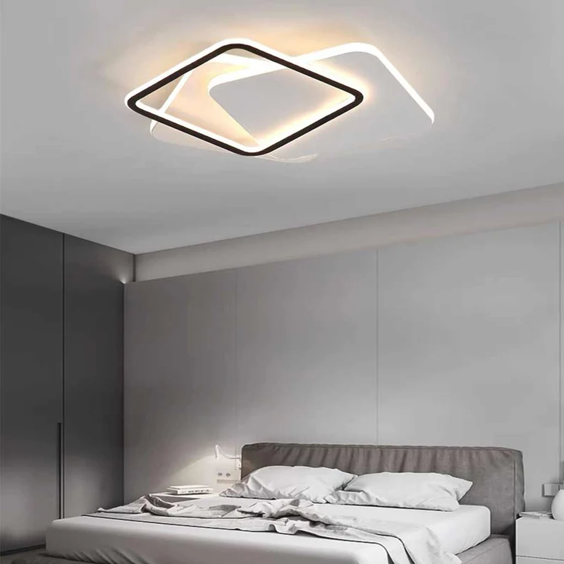 Ceiling Light Nordic Geometric Dimmable LED, White & Black