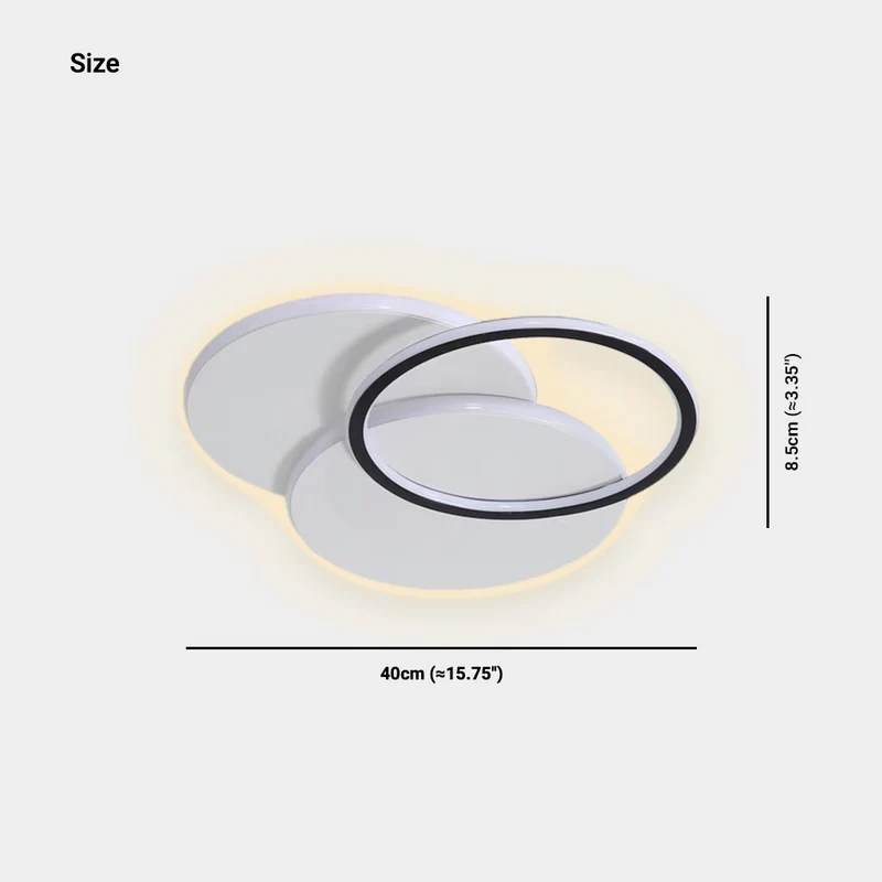 Ceiling Light Nordic Geometric Dimmable LED, White & Black