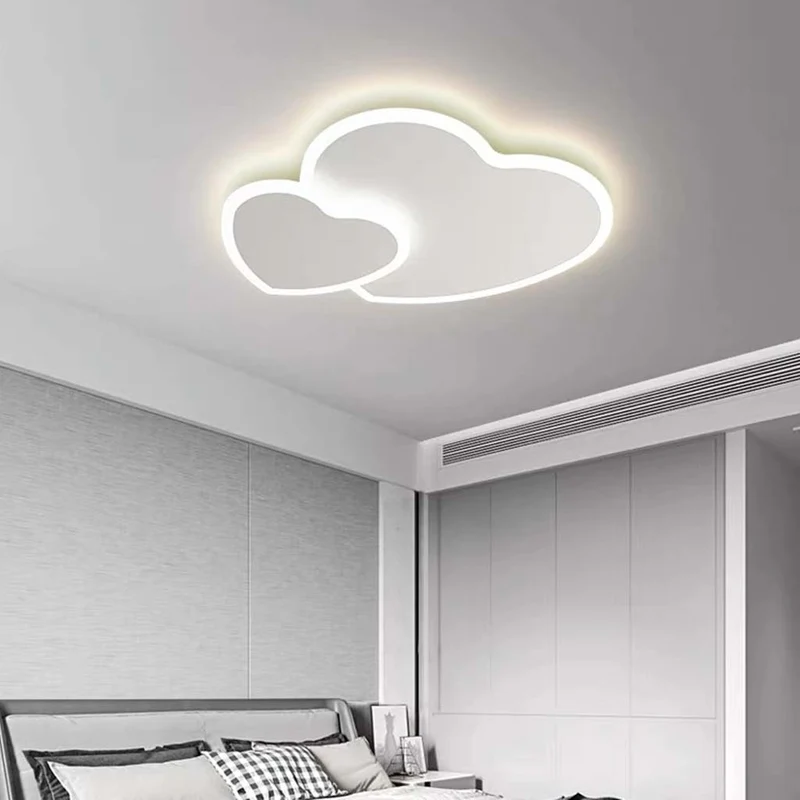 Ceiling Light Minimalist Heart Shape LED for Girls Room, White