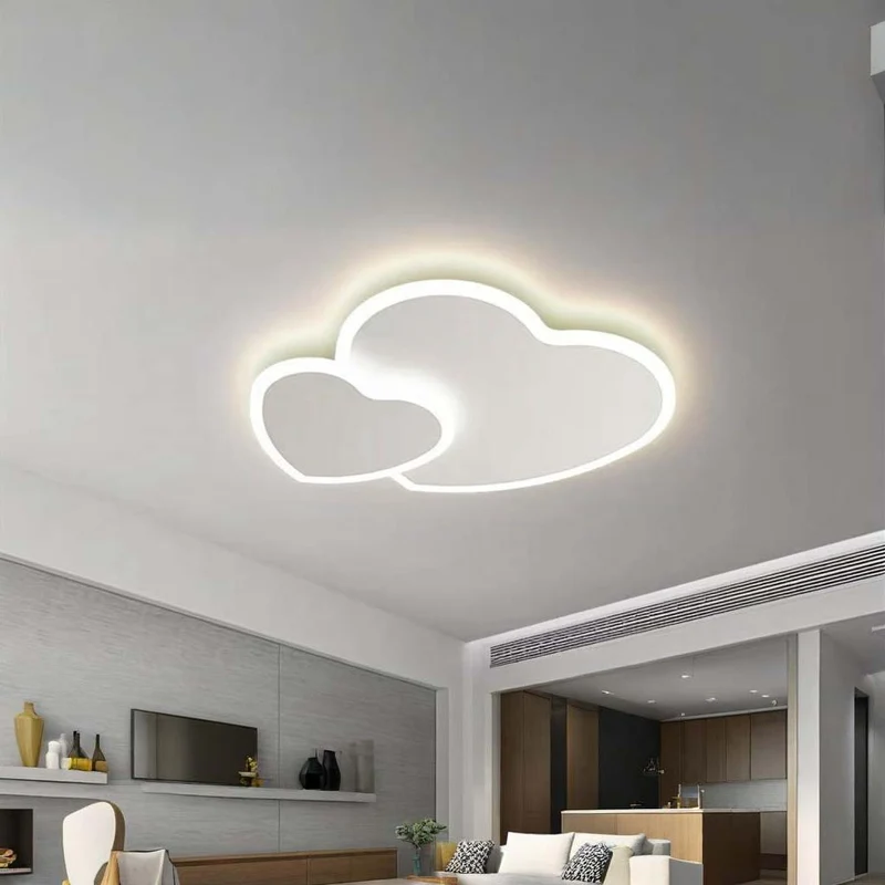 Ceiling Light Minimalist Heart Shape LED for Girls Room, White