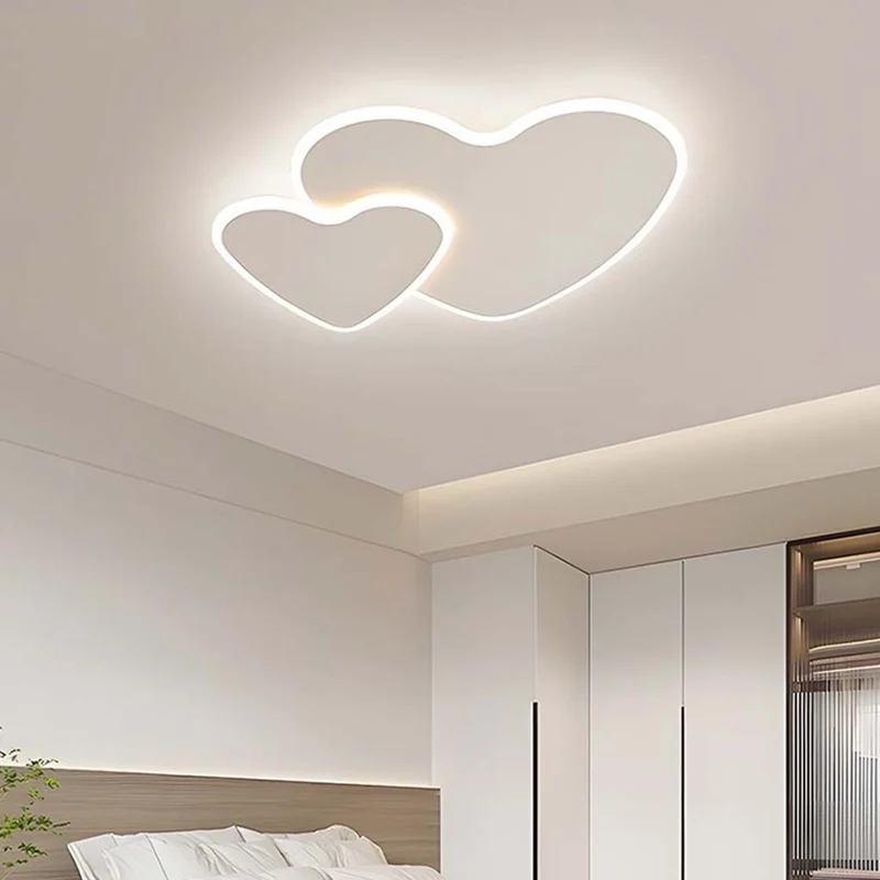 Ceiling Light Minimalist Heart Shape LED for Girls Room, White