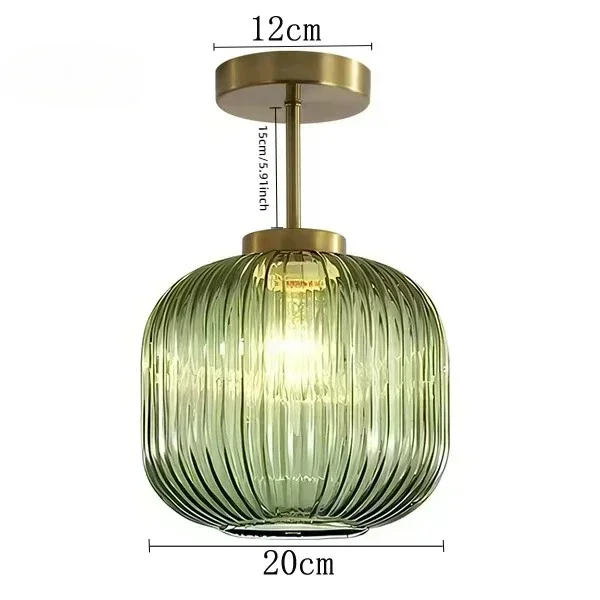 Retro-Deckenleuchte aus geriffeltem Glas für Wohnzimmer und Flur – Crescianea