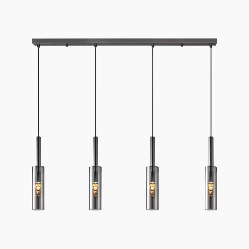 Pendant Light Minimalist Stylish Copper Crystal Tube, Black