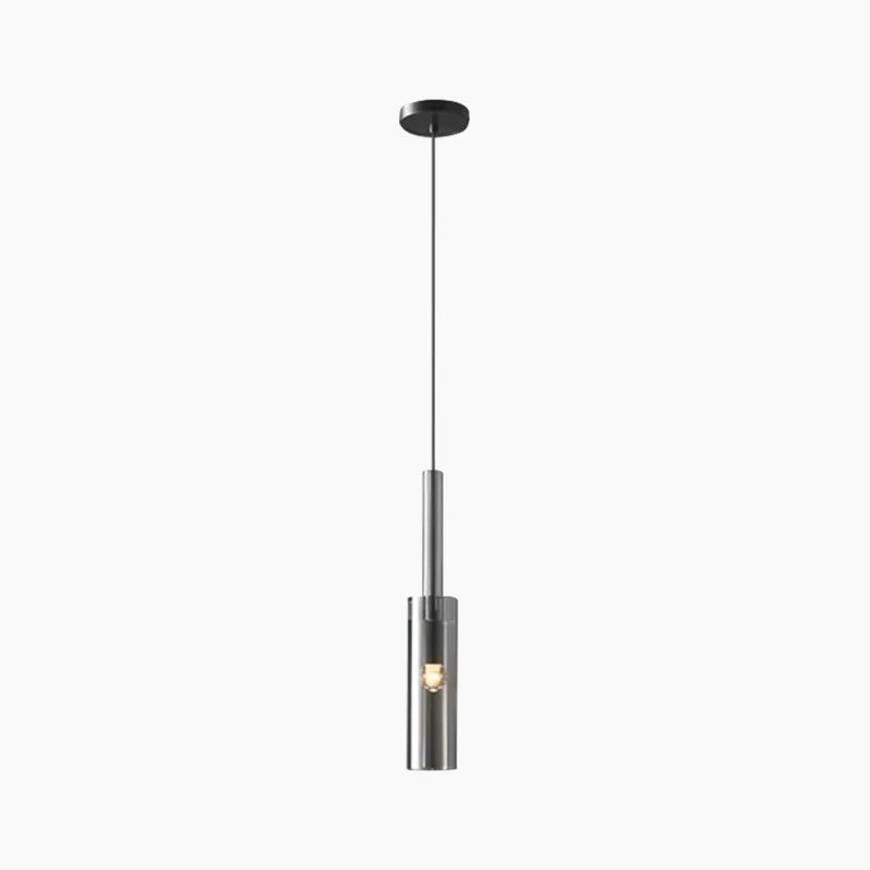 Pendant Light Minimalist Stylish Copper Crystal Tube, Black