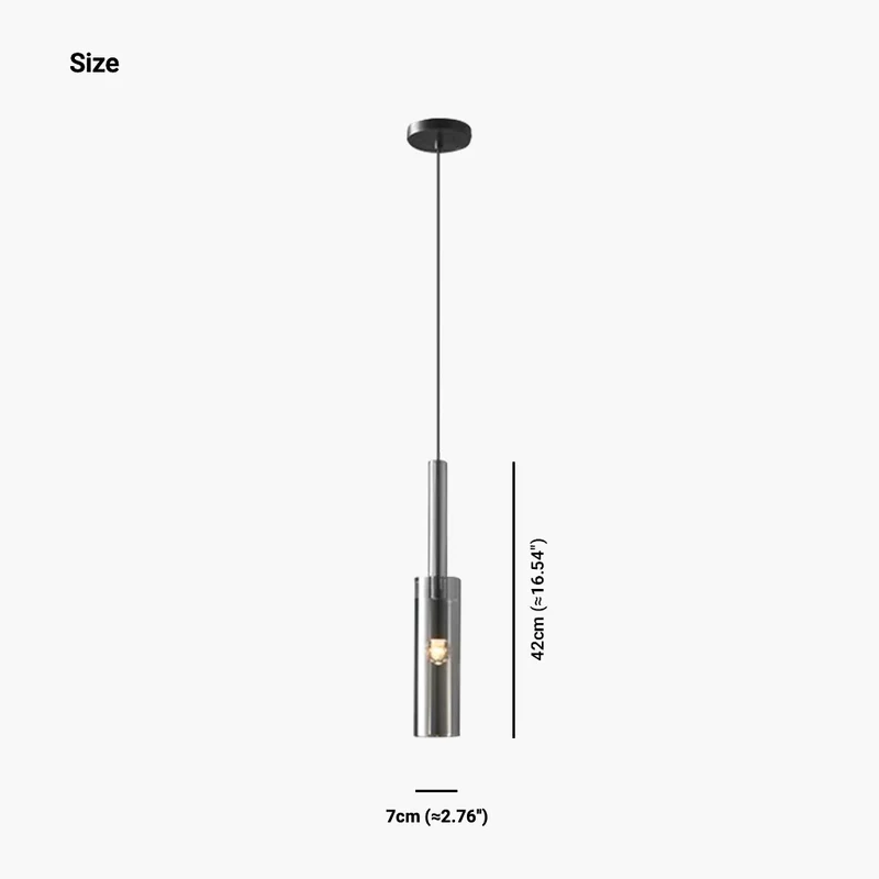Pendant Light Minimalist Stylish Copper Crystal Tube, Black