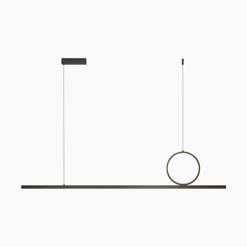 Pendant Light Minimalist Geometric Copper Linear LED, Black / Gold