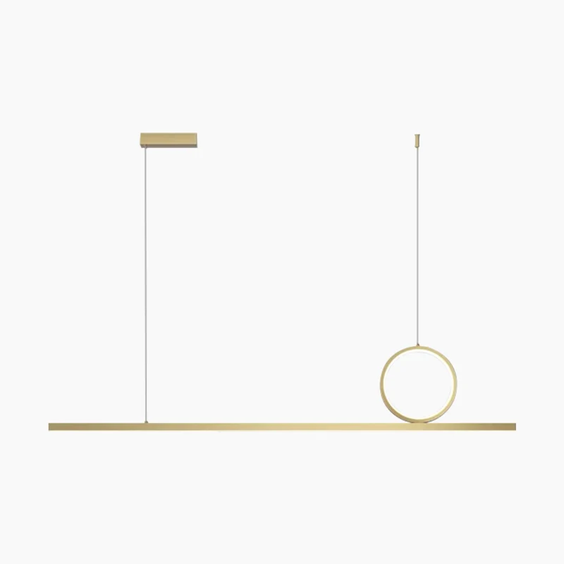 Pendant Light Minimalist Geometric Copper Linear LED, Black / Gold