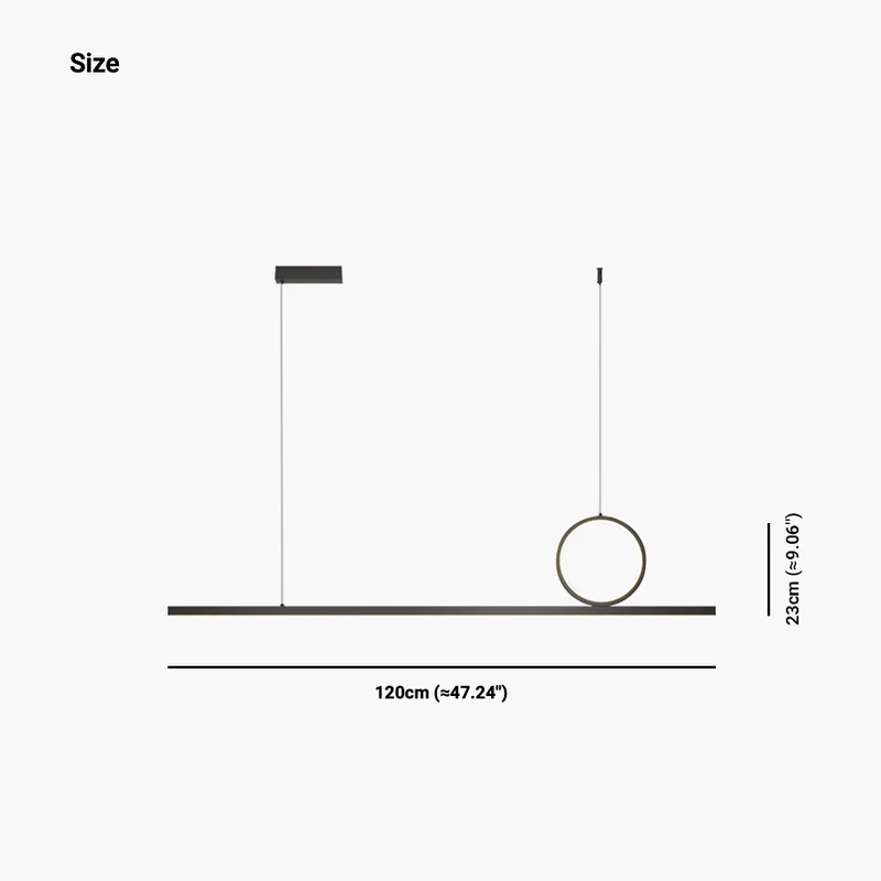 Pendant Light Minimalist Geometric Copper Linear LED, Black / Gold