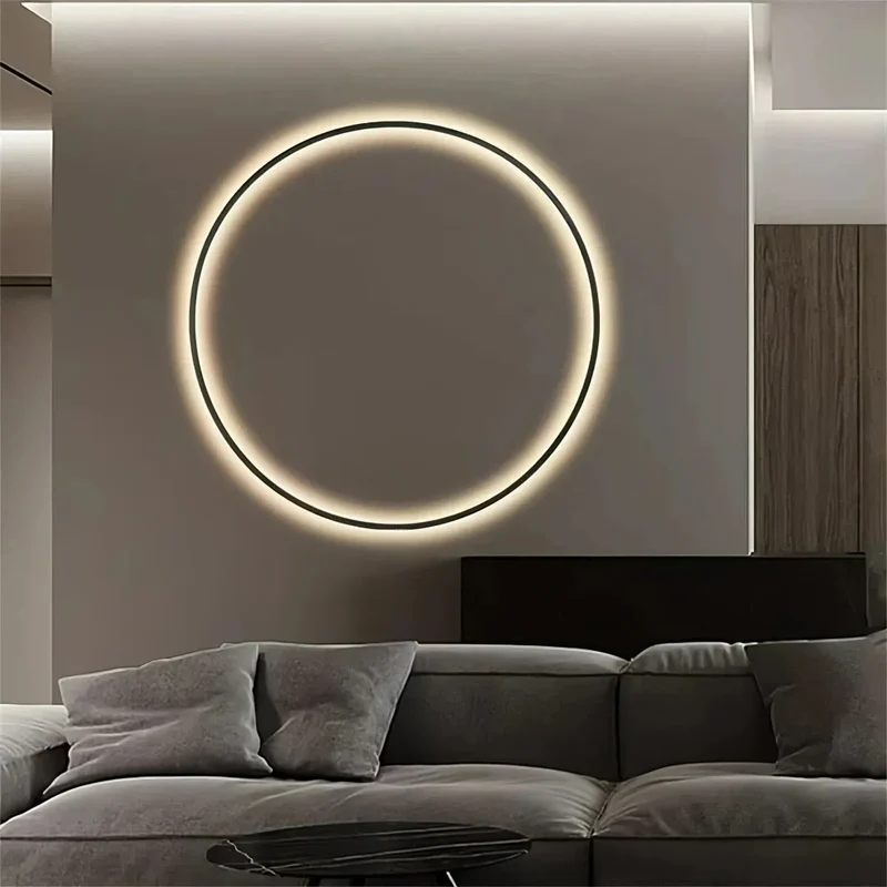 Moderne LED-Ring-Wandleuchte für das Wohnzimmer mit Akku