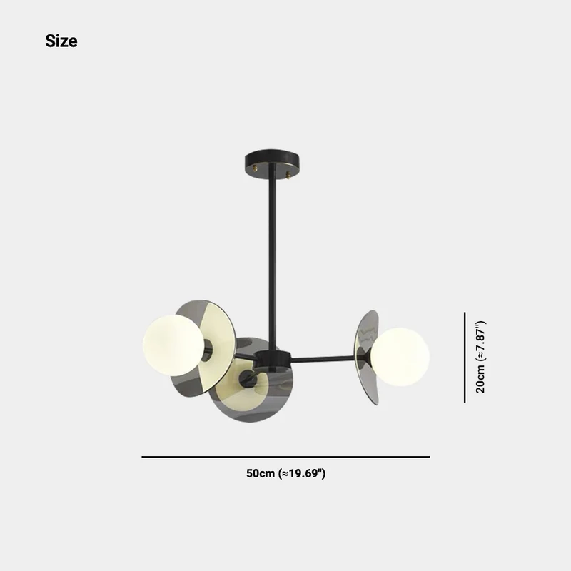 Living Room Chandelier Modern Italian Black Copper White Glass Globe