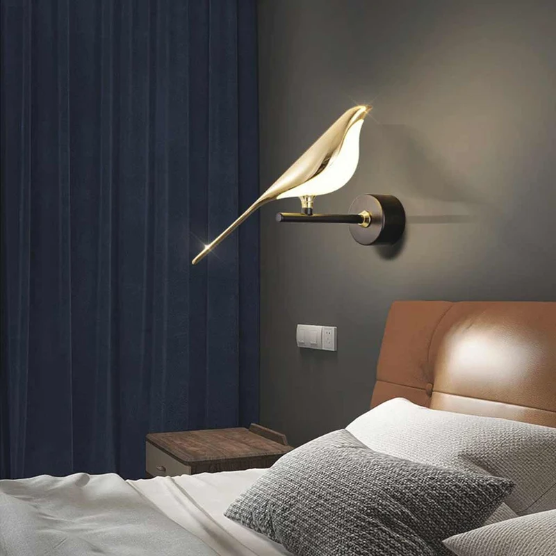 Wall Light Lamp Modern Decorative Magpie Bird Indoor LED