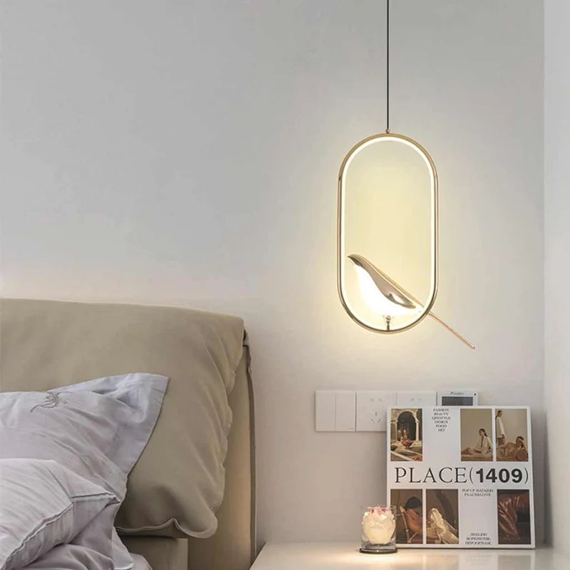 Pendant Light Unique Circular / Oval Magpie Bird LED