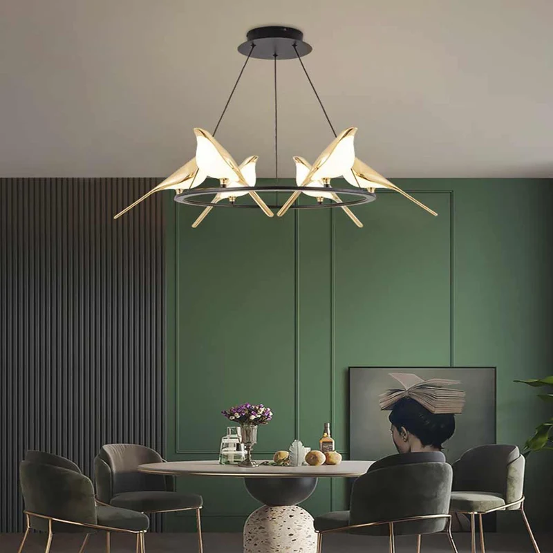 Chandelier Pendant Light Unique Creative Magpie Bird LED