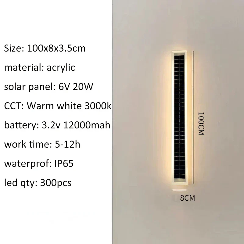 Lineare Solar-Wandleuchte für außen – Célaris