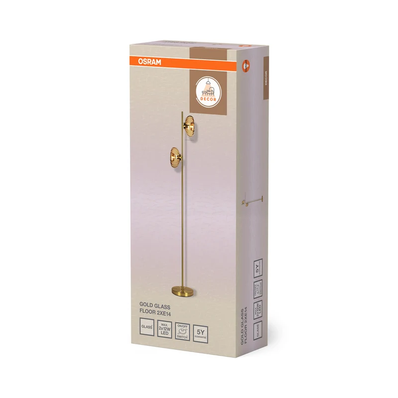 OSRAM DECOR Gold Glass Stehleuchte 2xE14 Gold
