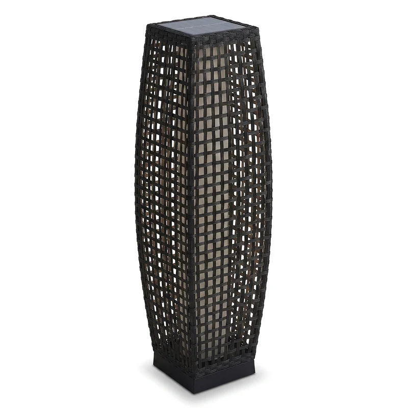 Solar-Stehlampe für den Außenbereich aus geflochtenem Rattan-Optik – Orbanya