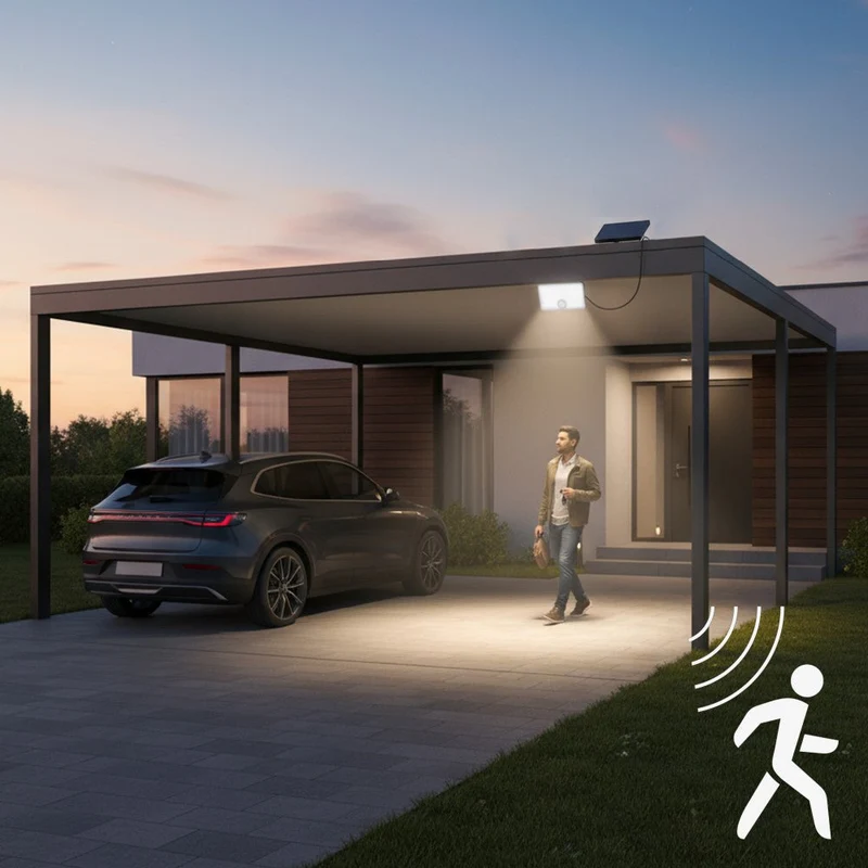 LED Solar Außenleuchte 500lm 4000K neutralweiß IP65 Schwarz - LED's Light