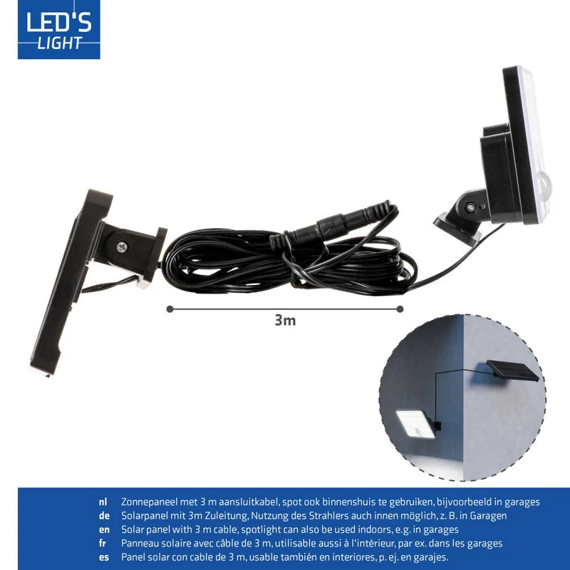 LED Solar Außenleuchte 500lm 4000K neutralweiß IP65 Schwarz - LED's Light