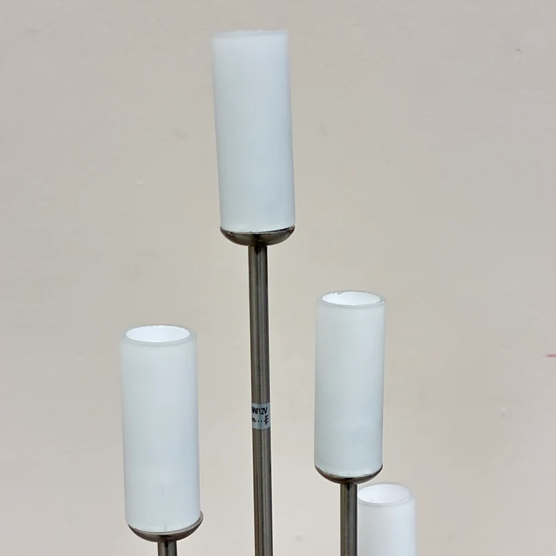 Näve Stehlampe Chrom Milchglas 9-flammig Design Lichterbogen Lampe