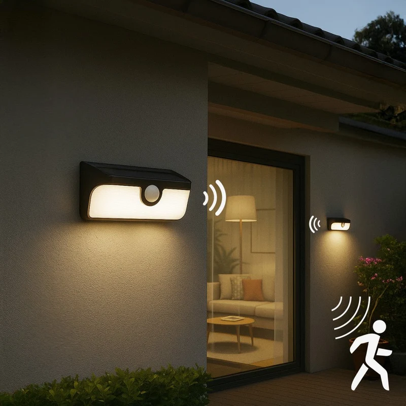 Verbindbare LED-Solar-Wandleuchte mit Bewegungssensor 500lm 4000K IP65 - LED's Light