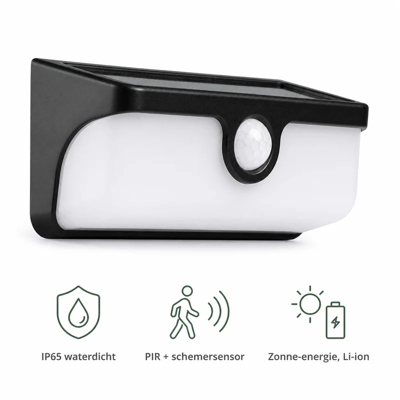 Verbindbare LED-Solar-Wandleuchte mit Bewegungssensor 500lm 4000K IP65 - LED's Light