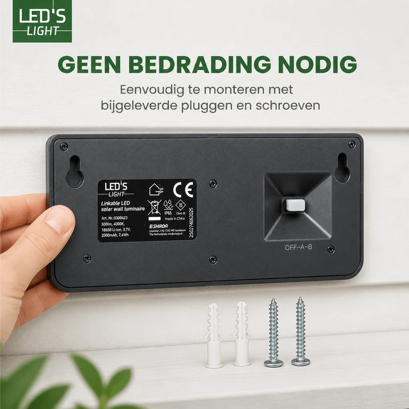 Verbindbare LED-Solar-Wandleuchte mit Bewegungssensor 500lm 4000K IP65 - LED's Light