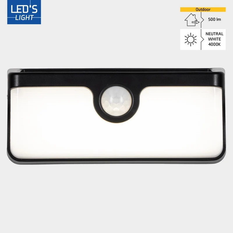 Verbindbare LED-Solar-Wandleuchte mit Bewegungssensor 500lm 4000K IP65 - LED's Light