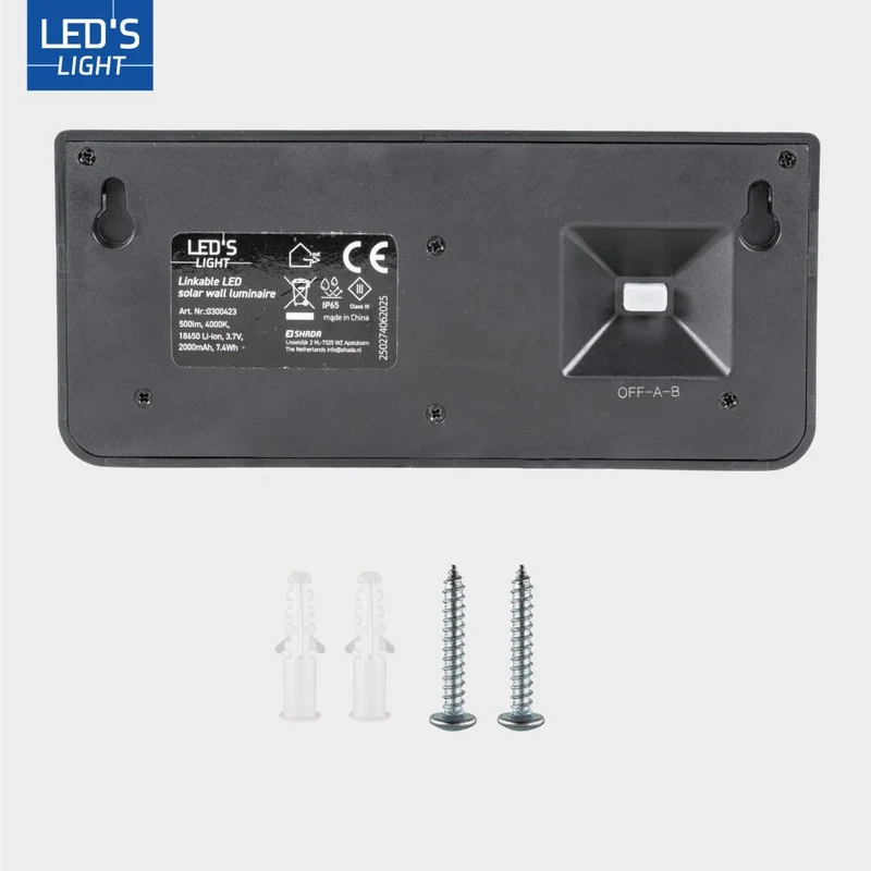 Verbindbare LED-Solar-Wandleuchte mit Bewegungssensor 500lm 4000K IP65 - LED's Light