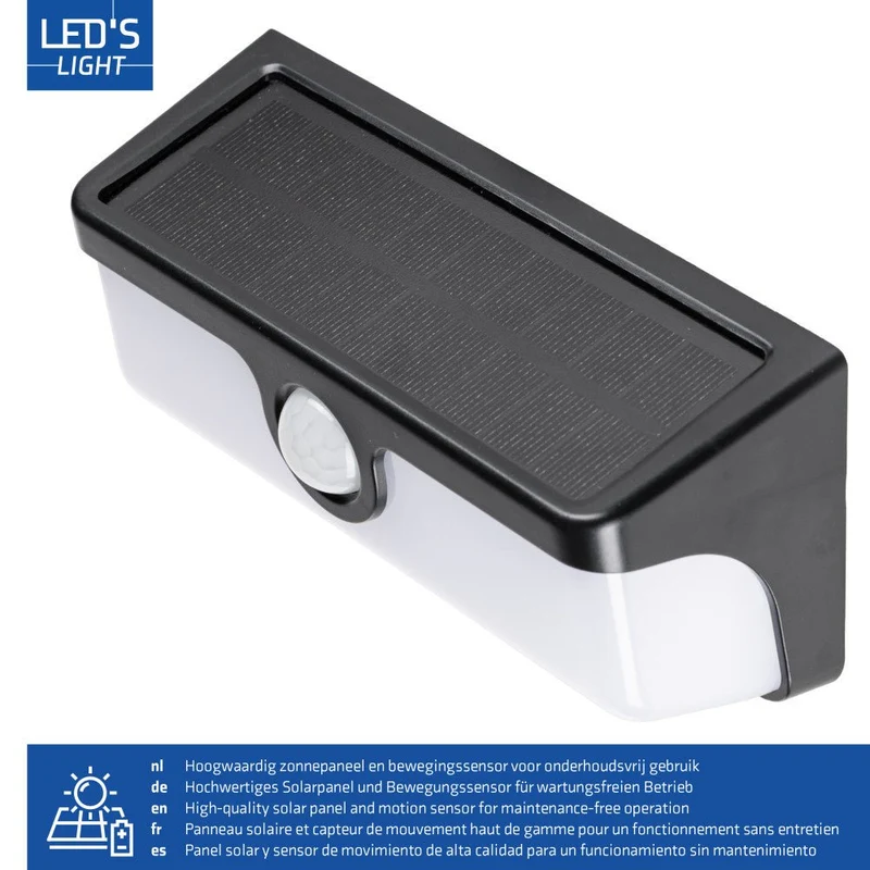 Verbindbare LED-Solar-Wandleuchte mit Bewegungssensor 500lm 4000K IP65 - LED's Light