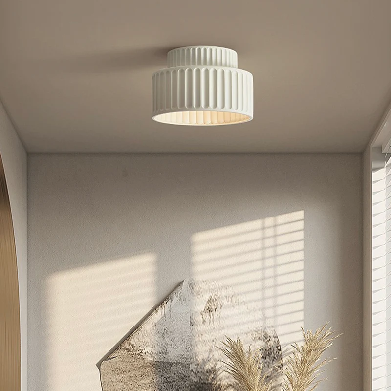 Flush Mount Ceiling Light / Pendant Light Nordic Cream Pleated, 4 Colors