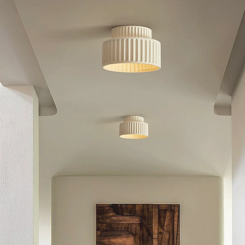 Flush Mount Ceiling Light / Pendant Light Nordic Cream Pleated, 4 Colors