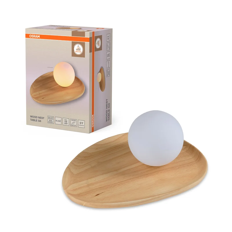 OSRAM DECOR Wood Nest Tischleuchte 1xG9 Braun