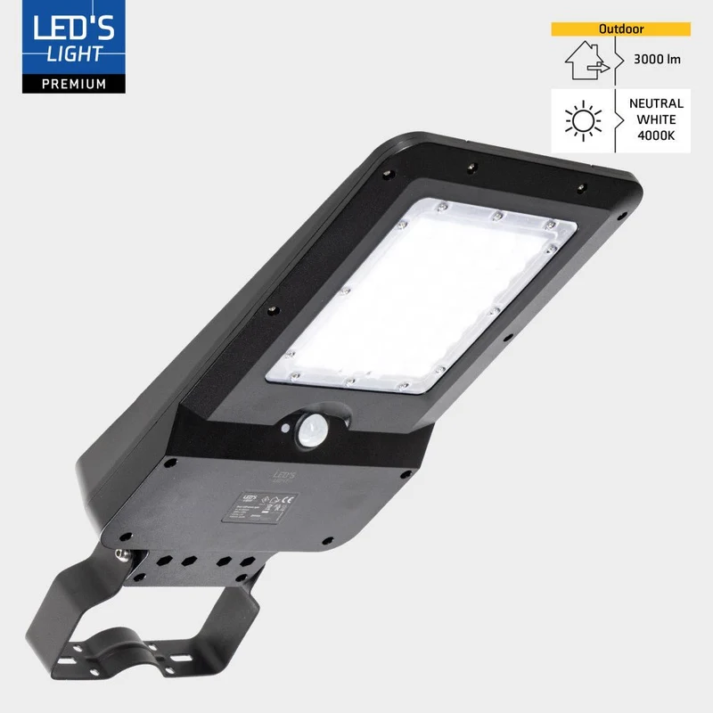 S LIGHT LED-Solar-Außenstraßenleuchte 3000lm 4000K neutralweiß IP65 - LED's Light
