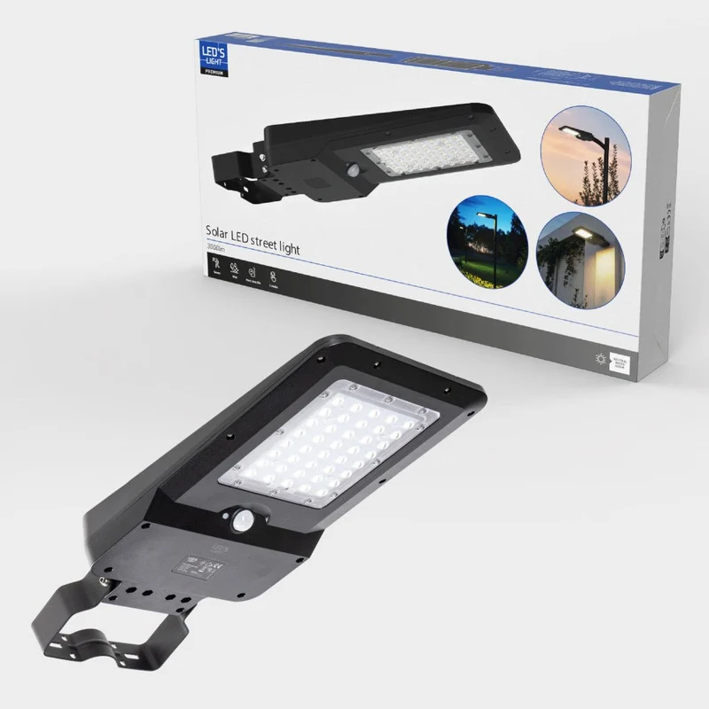 S LIGHT LED-Solar-Außenstraßenleuchte 3000lm 4000K neutralweiß IP65 - LED's Light