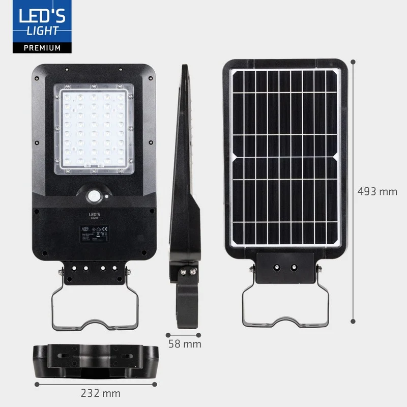 S LIGHT LED-Solar-Außenstraßenleuchte 3000lm 4000K neutralweiß IP65 - LED's Light